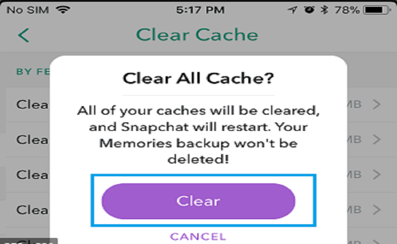 does clearing snapchat cache delete followers